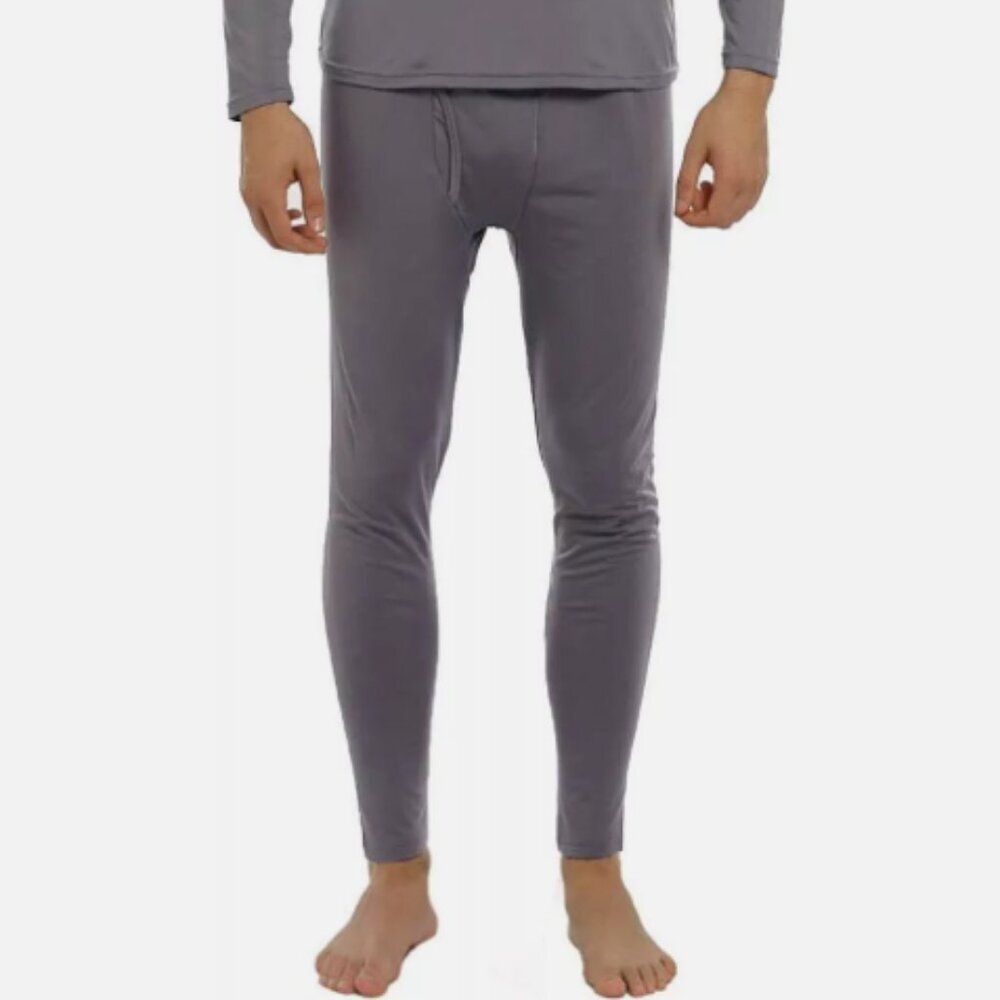Vicherub Thermal Underwear Pants Men XXL Gray Base Layer Fleece Lined Long Johns